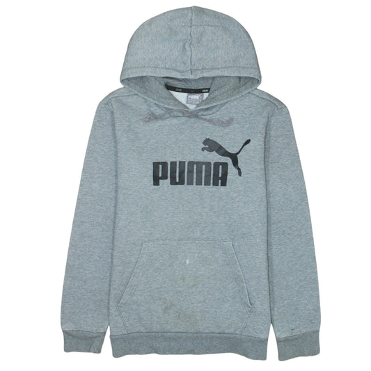 Puma Men's Grey Pullover Hoodie XS Sports Fleece Jumper