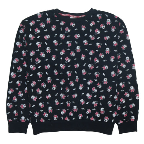Disney Women Black Minnie Mouse Pullover Sweatshirt XL