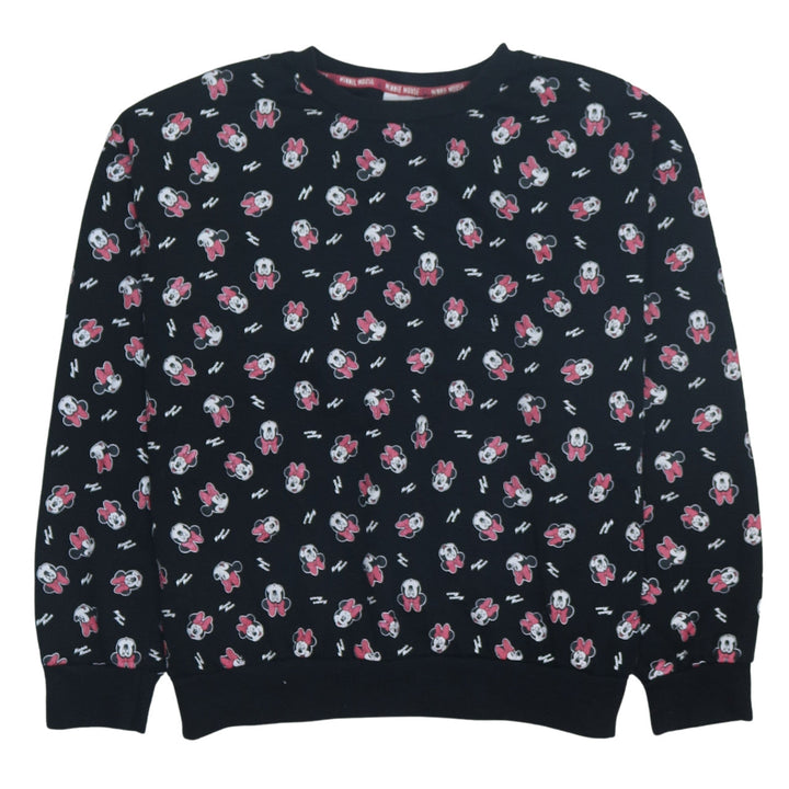 Disney Women Black Minnie Mouse Pullover Sweatshirt XL