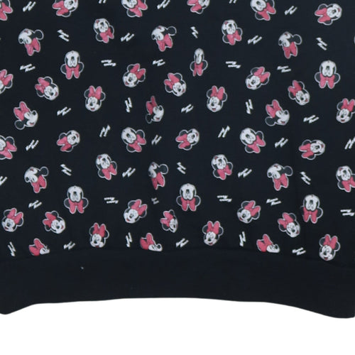 Disney Women Black Minnie Mouse Pullover Sweatshirt XL