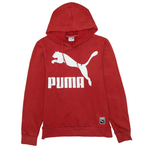 Puma Men's Red Pullover Hoodie M Logo Graphic Sportswear
