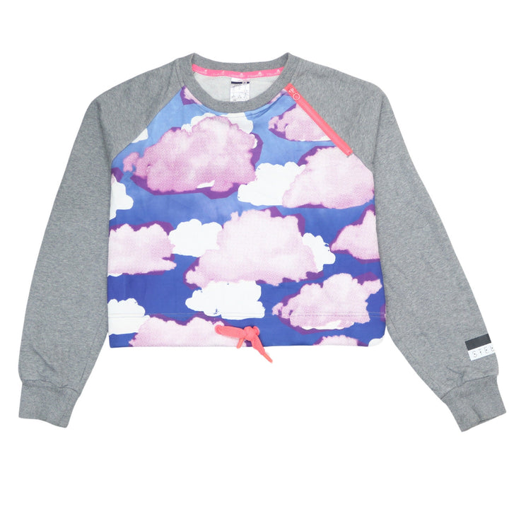 Adidas StellaSport Womens Grey Blue Cloud Print Sweatshirt XS