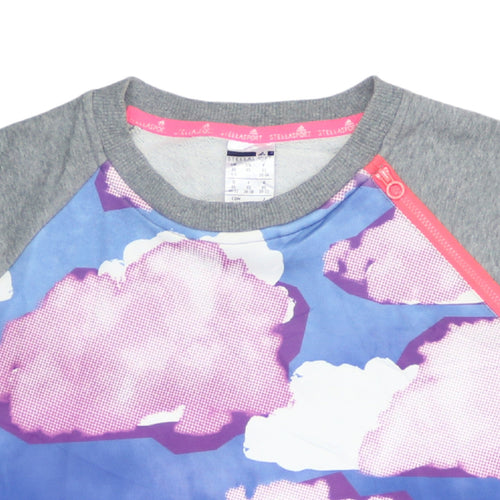 Adidas StellaSport Womens Grey Blue Cloud Print Sweatshirt XS