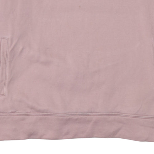 Champion Women's Pink 1/4 Zip Hoodie Large Embroidered Logo Cotton Blend