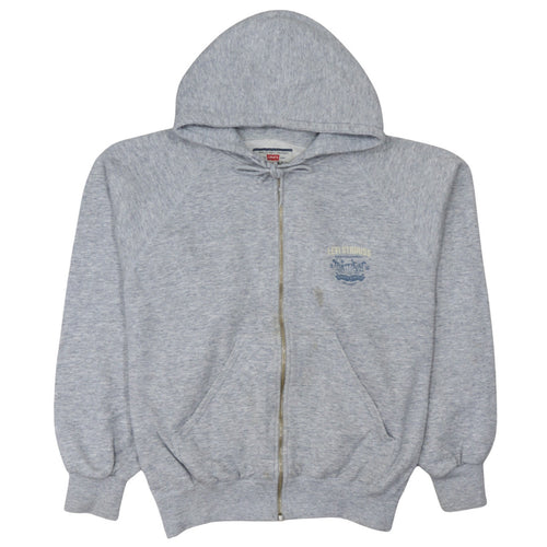 Levi's Men's Grey Full Zip Hoodie L Logo Fleece Vintage Sweatshirt