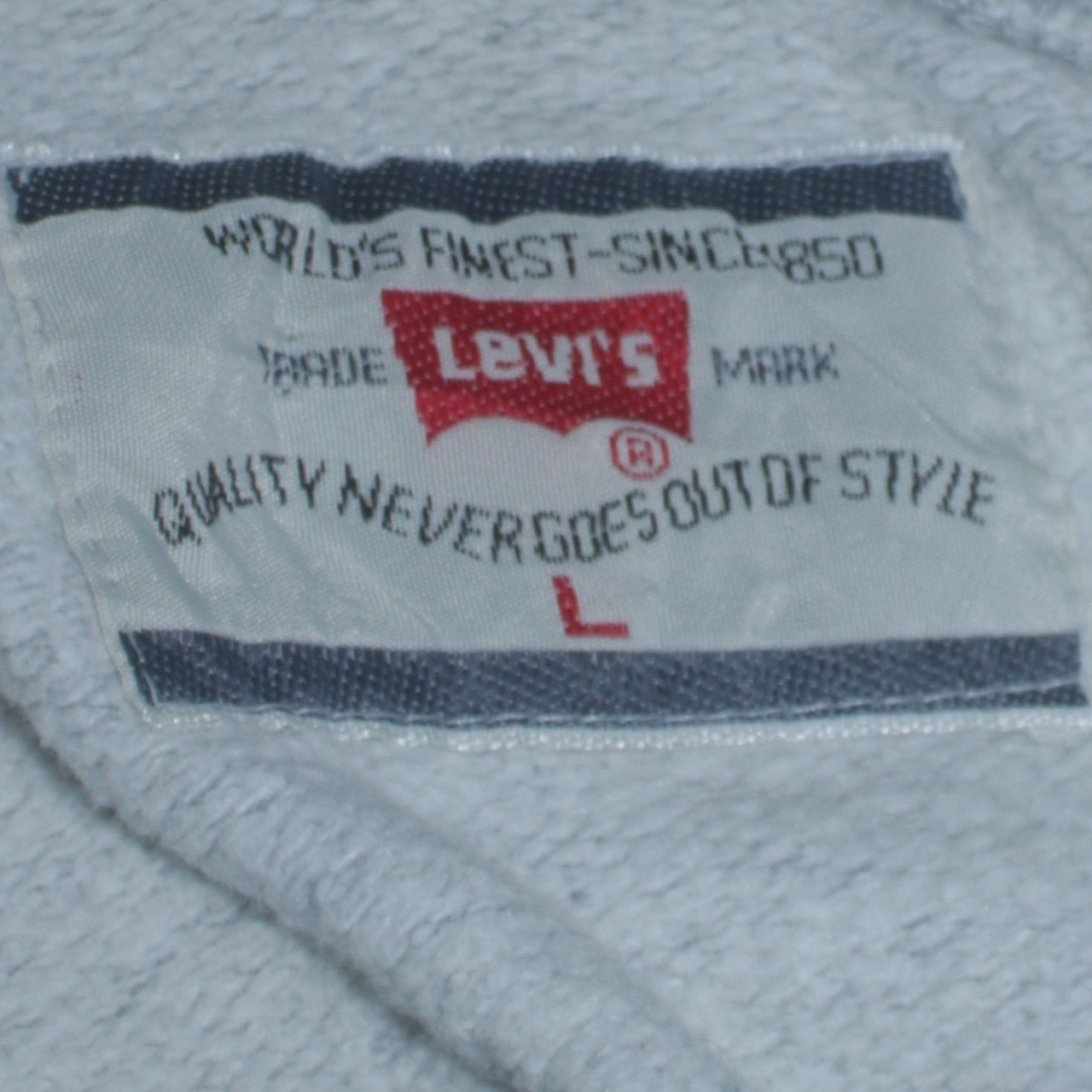 Levi's Men's Grey Full Zip Hoodie L Logo Fleece Vintage Sweatshirt