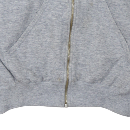 Levi's Men's Grey Full Zip Hoodie L Logo Fleece Vintage Sweatshirt