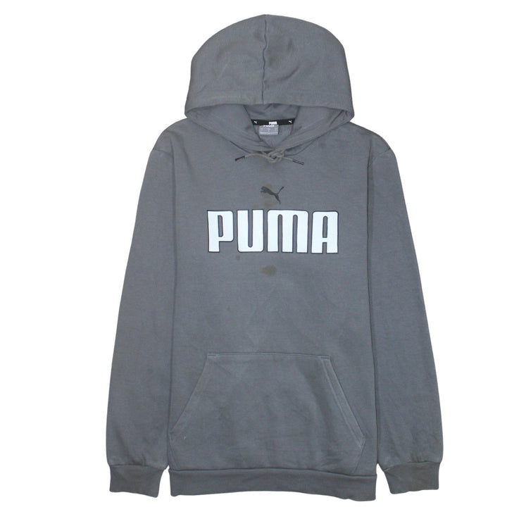Puma Men's Grey Pullover Hoodie L Hooded Sweatshirt Sportswear