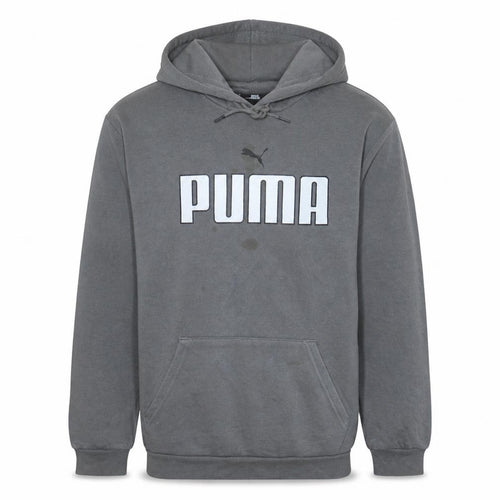 Puma Men's Grey Pullover Hoodie L Hooded Sweatshirt Sportswear