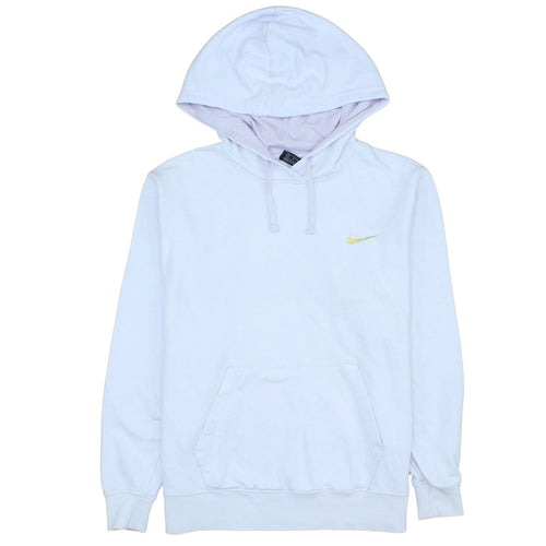 Nike Women White Pullover Hoodie Medium Cotton Blend Logo