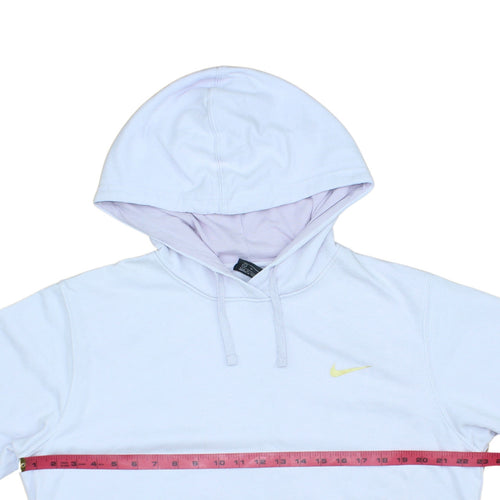 Nike Women White Pullover Hoodie Medium Cotton Blend Logo