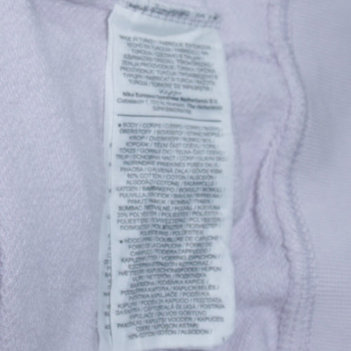 Nike Women White Pullover Hoodie Medium Cotton Blend Logo
