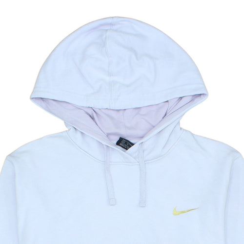 Nike Women White Pullover Hoodie Medium Cotton Blend Logo
