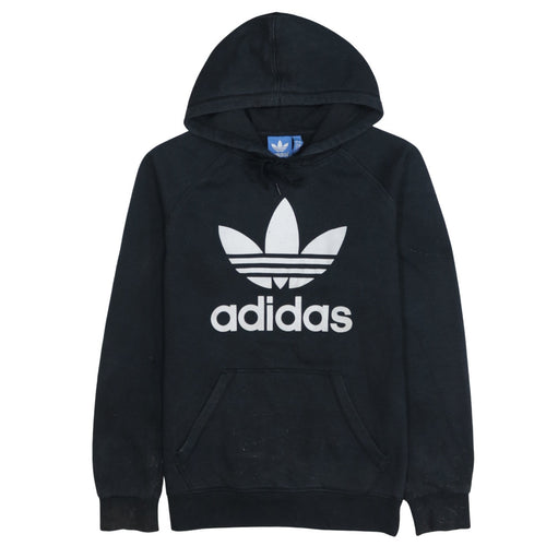 Adidas Men's Black Pullover Hoodie S Logo Fleece Sweatshirt