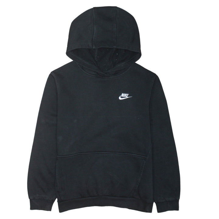 Nike Boys Black Pullover Fleece Hoodie XL (158-170cm) Logo Sweatshirt
