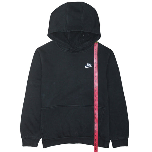 Nike Boys Black Pullover Fleece Hoodie XL (158-170cm) Logo Sweatshirt