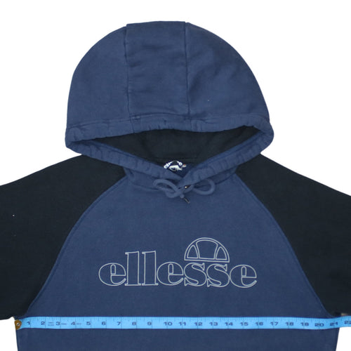 Ellesse Men’s Blue Pullover Hoodie L Graphic Logo Sportswear