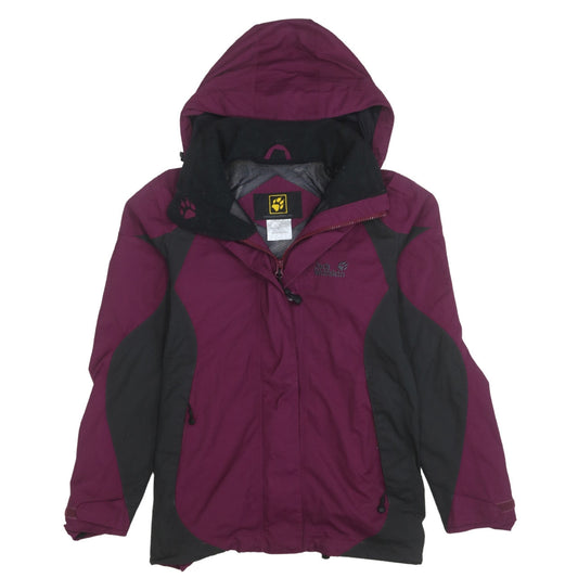 Jack Wolfskin Women's Purple Waterproof Hooded Outdoor Jacket Size 8