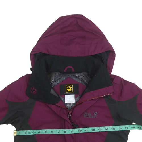 Jack Wolfskin Women's Purple Waterproof Hooded Outdoor Jacket Size 8