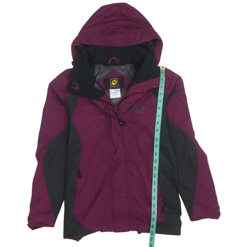 Jack Wolfskin Women's Purple Waterproof Hooded Outdoor Jacket Size 8