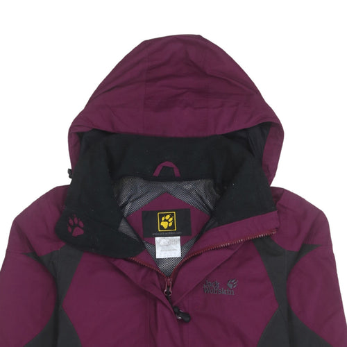 Jack Wolfskin Women's Purple Waterproof Hooded Outdoor Jacket Size 8