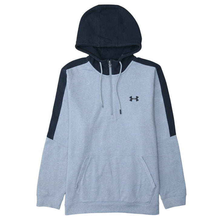 Under Armour Men's Grey 1/4 Zip Hoodie Size L Sports Fleece Sweatshirt