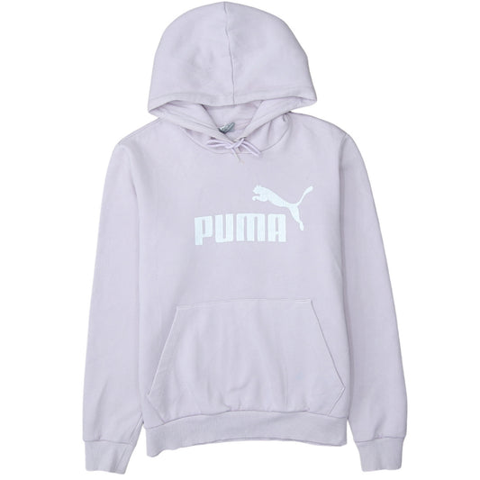 Puma Womens Lilac Pullover Hoodie L Logo Graphic Sweatshirt