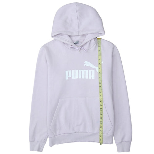Puma Womens Lilac Pullover Hoodie L Logo Graphic Sweatshirt