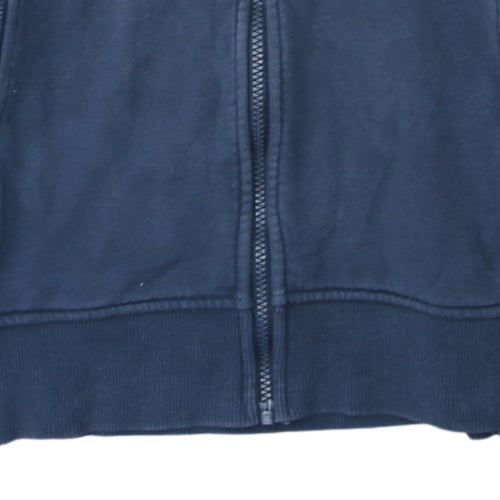 The North Face Men's Blue Full Zip Hoodie Size L Cotton Fleece Outdoor