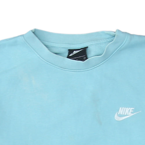 Nike Women Blue Small Crew Neck Pullover Sweatshirt