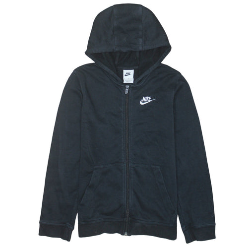 Nike Boys Black Full Zip Hoodie M (137-147cm) Fleece Sweatshirt