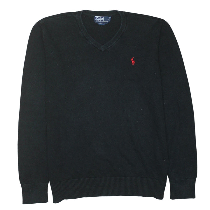 Polo Ralph Lauren Men's Black XL V-Neck Classic Fit Jumper