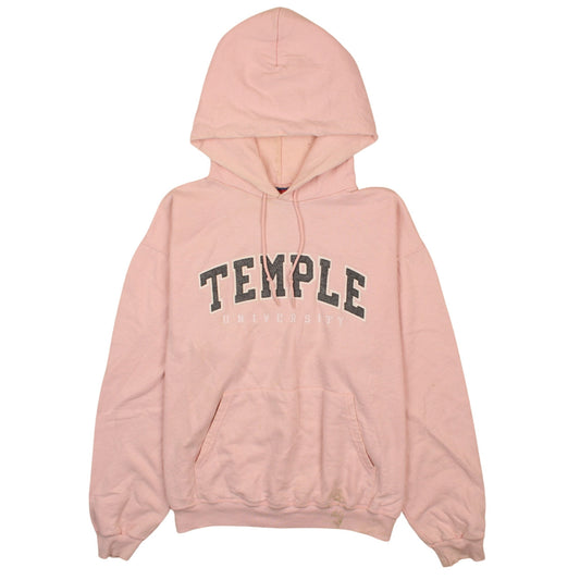 Champion Womens Pink Temple University Pullover Hoodie Size L