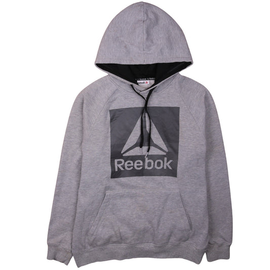 Reebok Men’s Grey Pullover Hoodie Medium Athletic Fleece Sweatshirt