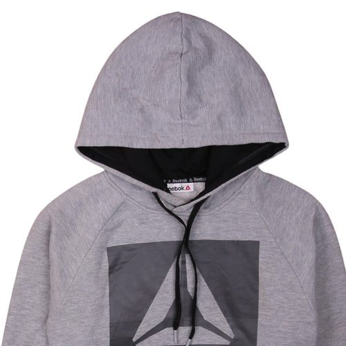 Reebok Men’s Grey Pullover Hoodie Medium Athletic Fleece Sweatshirt