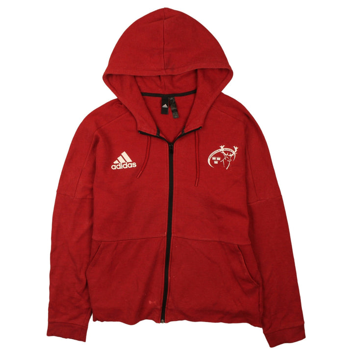 Adidas Mens Red Full Zip Hoodie XL Rugby Sports Sweatshirt