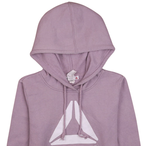 Reebok Womens Purple XS Pullover Hoodie Sweatshirt Cotton Blend