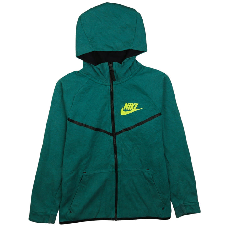 Nike Boys Green Full Zip Hoodie 12-13 Years Regular Fit Sportswear