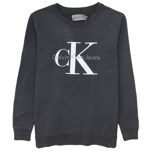 Calvin Klein Jeans Men's Black Logo Sweatshirt M Pullover Crew Neck
