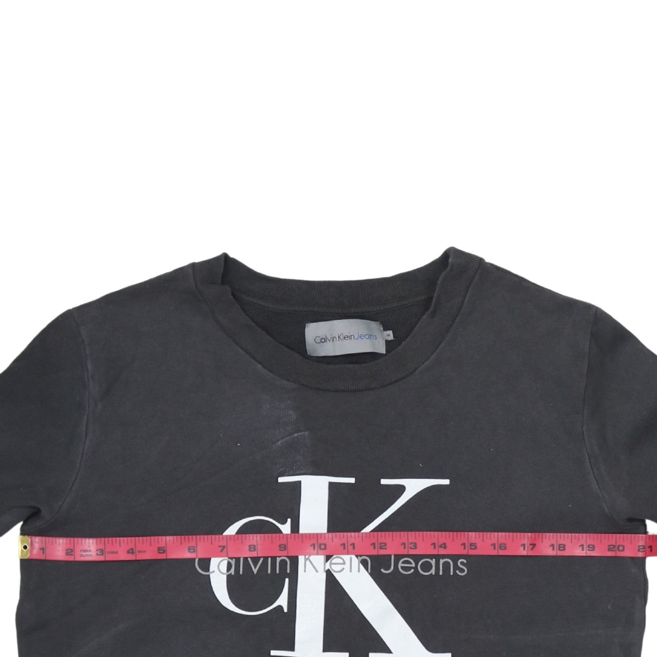 Calvin Klein Jeans Men's Black Logo Sweatshirt M Pullover Crew Neck