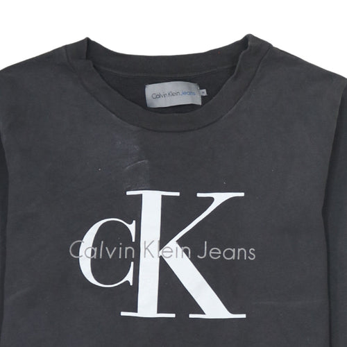 Calvin Klein Jeans Men's Black Logo Sweatshirt M Pullover Crew Neck