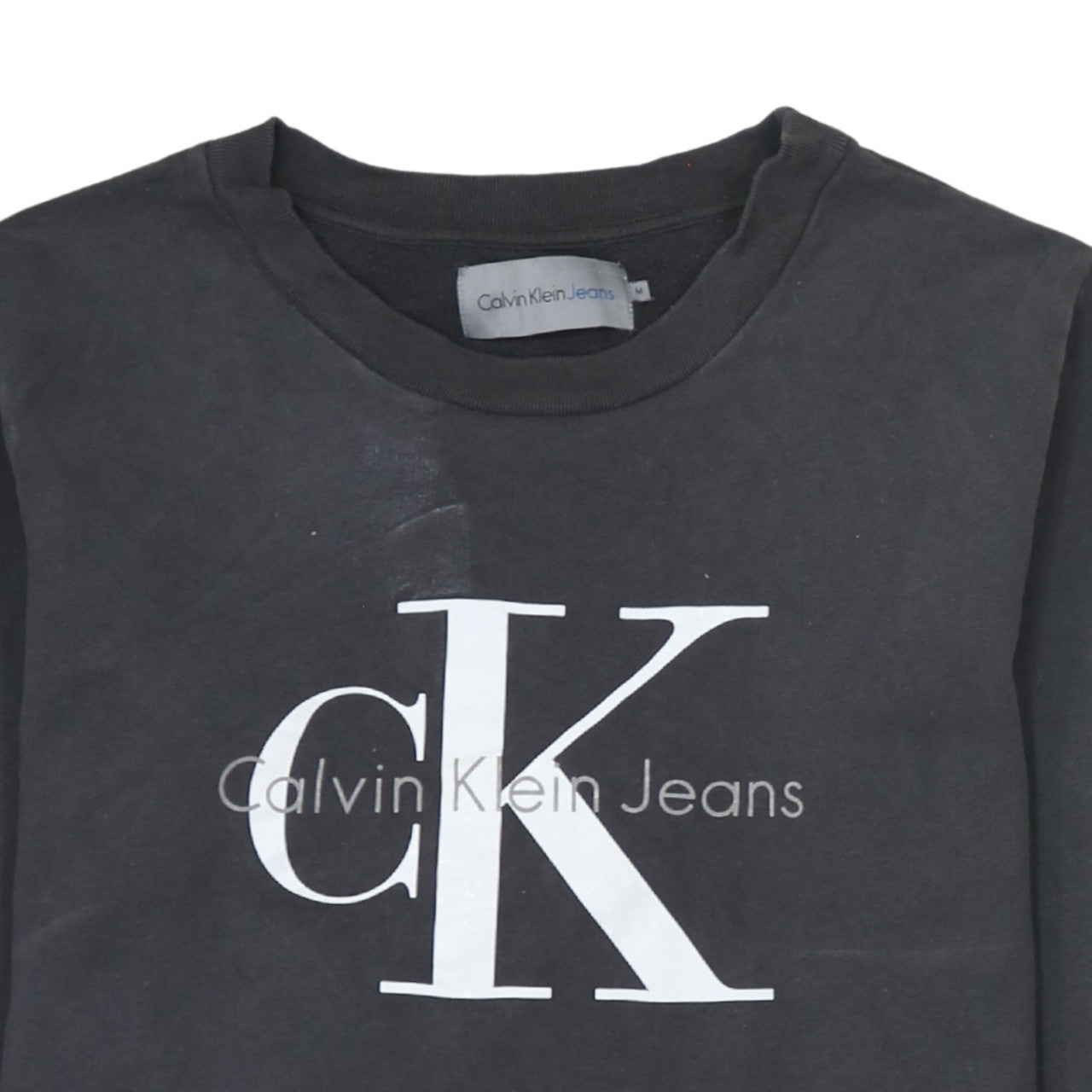 Calvin Klein Jeans Men's Black Logo Sweatshirt M Pullover Crew Neck
