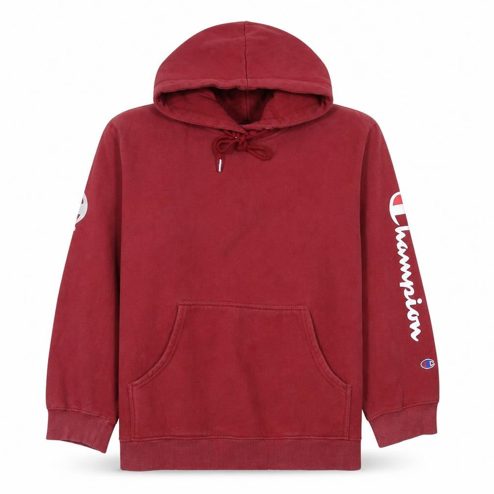 Champion Men Red XL Pullover Hoodie Sports Logo Cotton