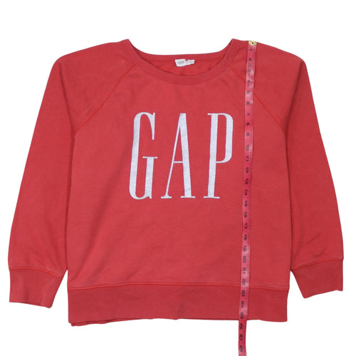 GAP Women Red Logo Pullover Sweatshirt XL Cotton Blend