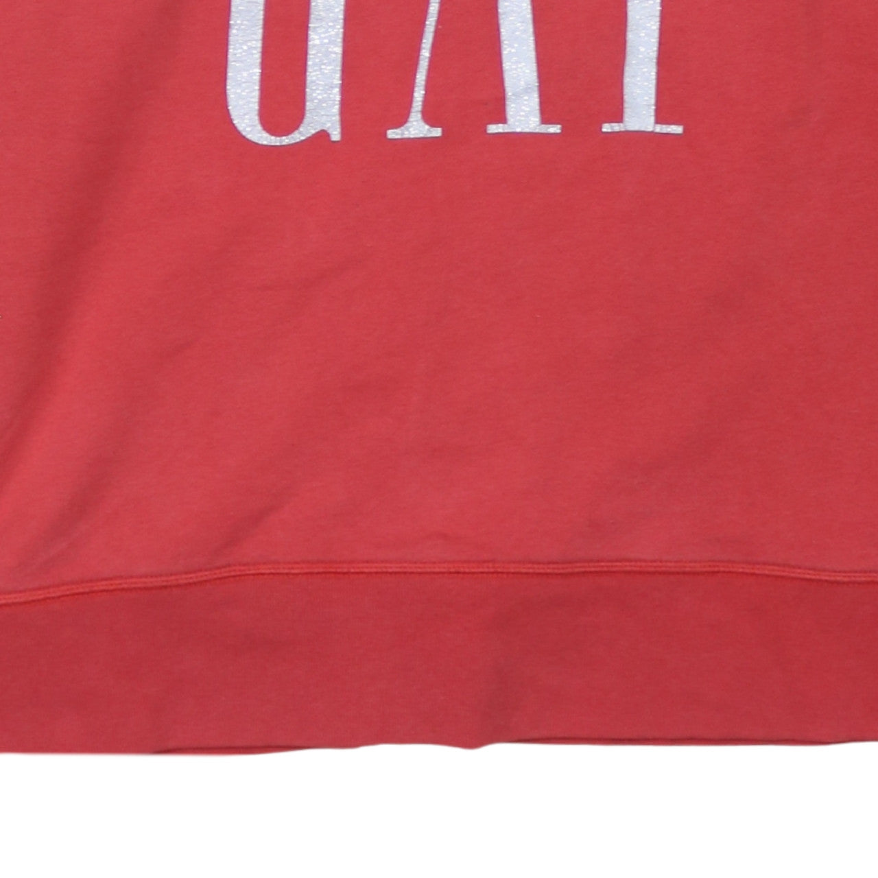 GAP Women Red Logo Pullover Sweatshirt XL Cotton Blend