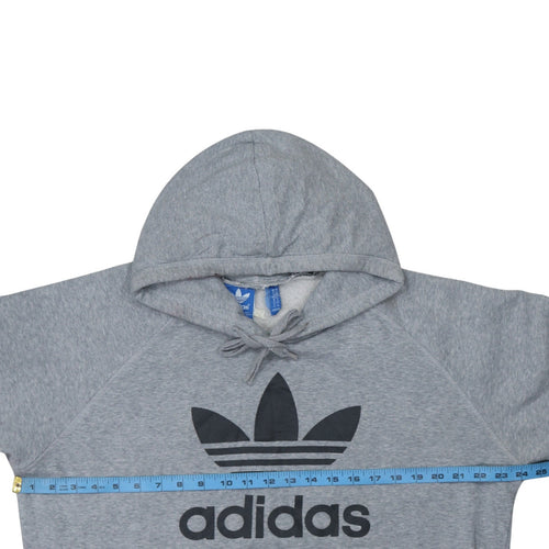 Adidas Mens Grey XL Pullover Hoodie Logo Fleece Sweatshirt
