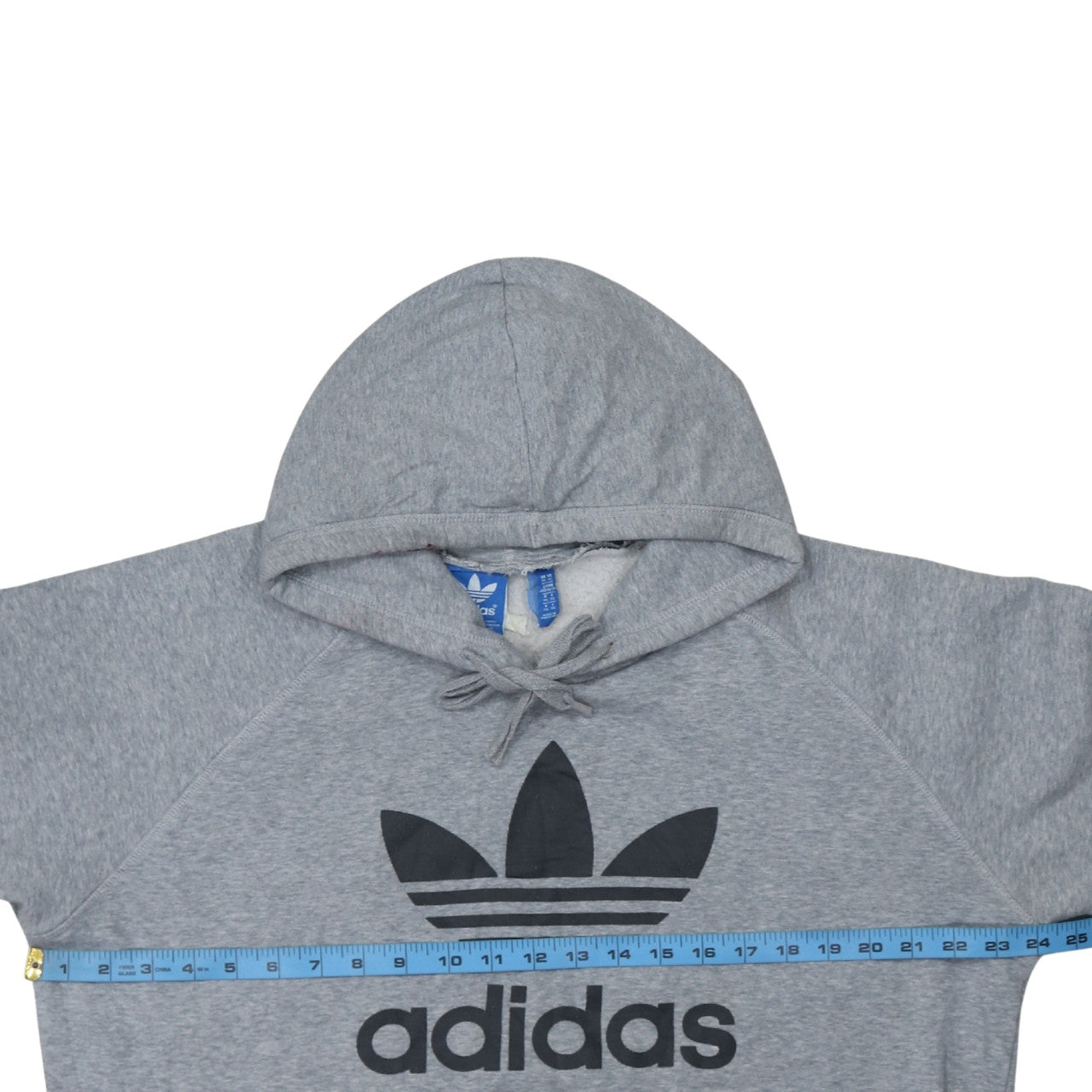 Adidas Mens Grey XL Pullover Hoodie Logo Fleece Sweatshirt