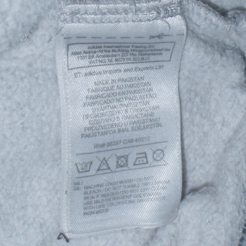 Adidas Mens Grey XL Pullover Hoodie Logo Fleece Sweatshirt
