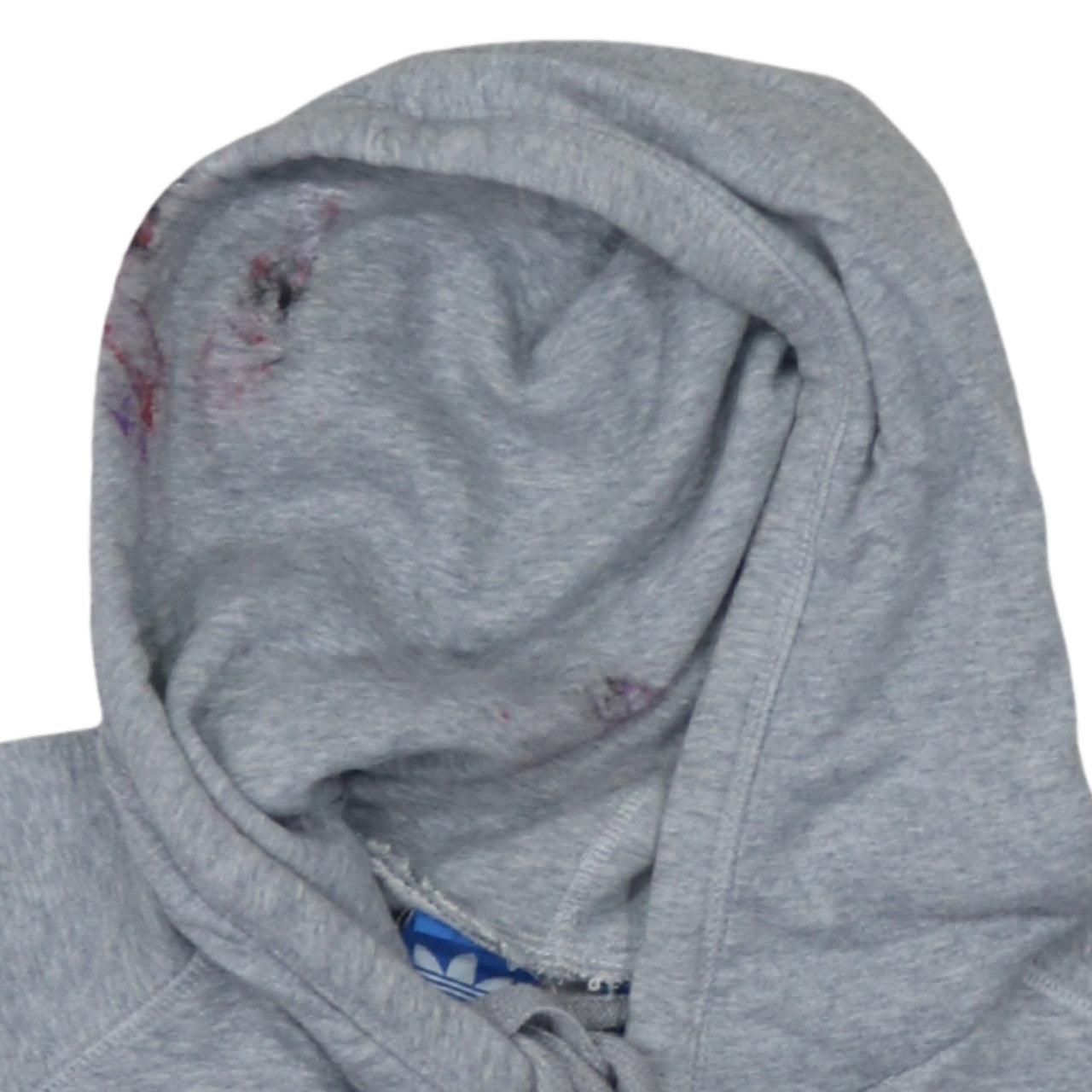 Adidas Mens Grey XL Pullover Hoodie Logo Fleece Sweatshirt