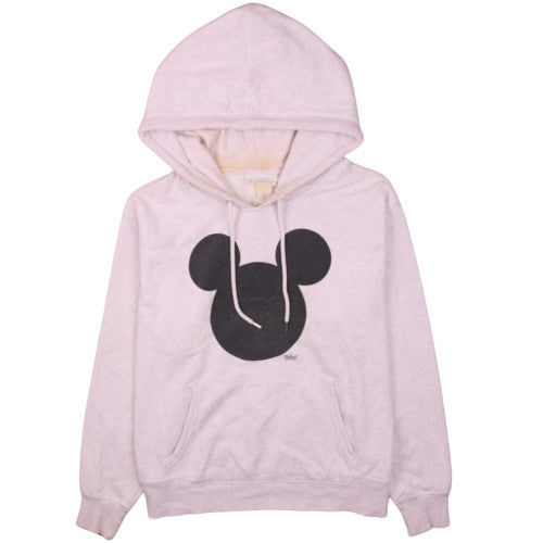 H&M Disney L.O.G.G. Women's Pink Hoodie Size L Mickey Graphic